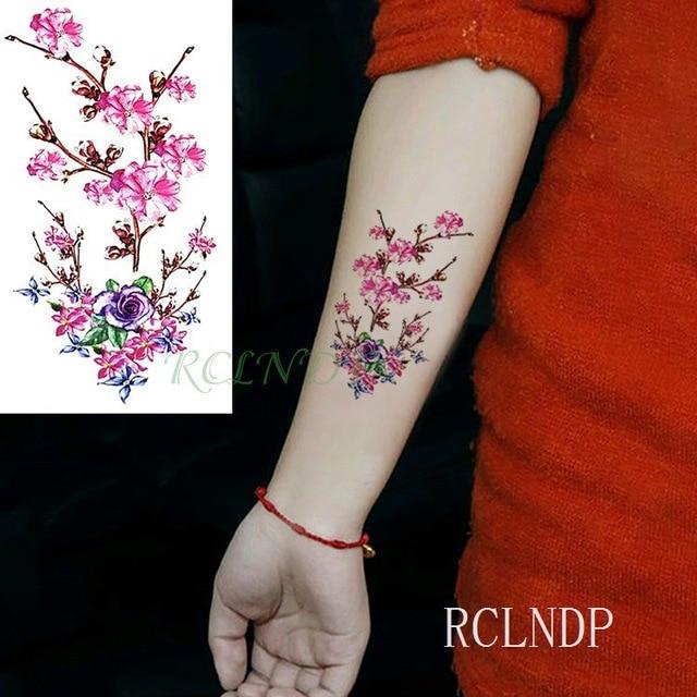 Waterproof Temporary Tattoo Stickers Beautiful Flower Rose fake Tatto Flash Tatoo Tatouage Hand Back Foot Arm for Girl Women Men