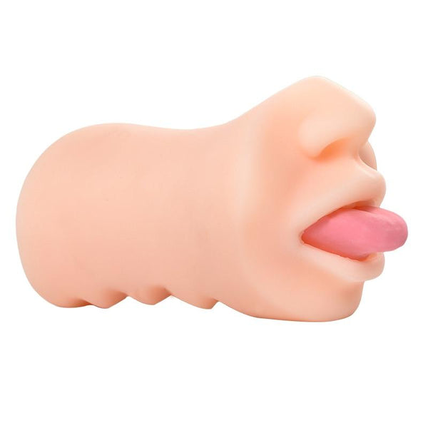 Male Masturbator Oral Sex Blowjob Deep Throat Masturbation Cup with Teeth Tongue Realistic Pocket Sex Toys for Men 2019