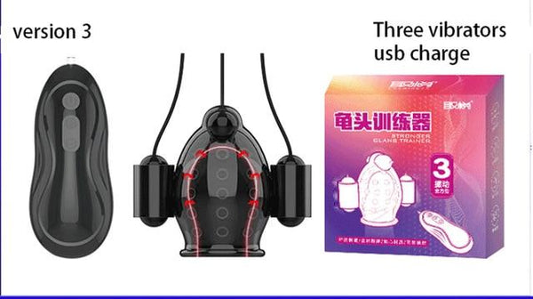 Male Masturbator Glans Caps Vibrators Delay Lasting Trainer Penis Massager Adult Sex Toys For Men Toy Products Ghost Exerciser