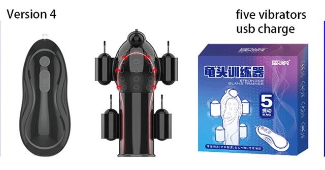 Male Masturbator Glans Caps Vibrators Delay Lasting Trainer Penis Massager Adult Sex Toys For Men Toy Products Ghost Exerciser