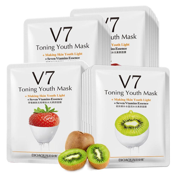 1PC Fruit Facial Mask Supply Moisturizing Oil Control Mask Apple & Strawberry & Kiwi & Orange Fruit Sheet Mask Skin Care