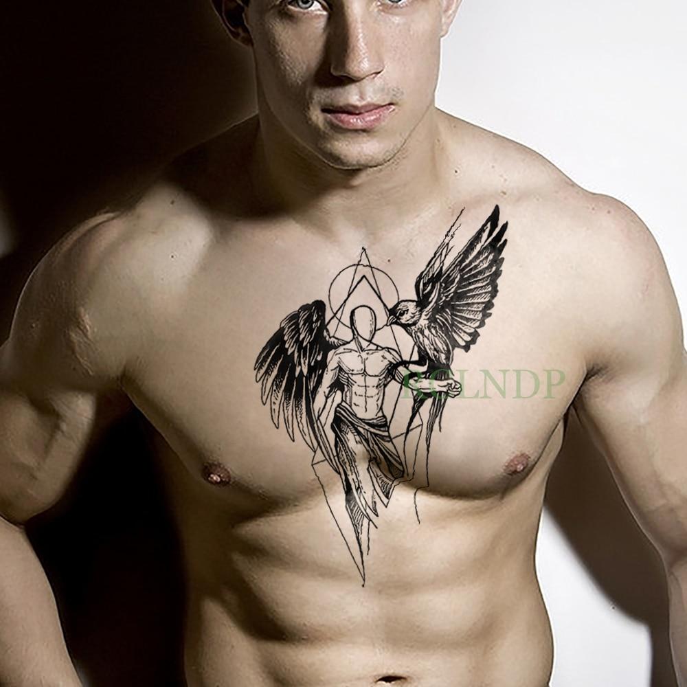 Waterproof Temporary Tattoo Sticker cool eagle wing man Fake Tatto Flash Tatoo Back leg Abdomen Arm tatouage for Girl Women Men
