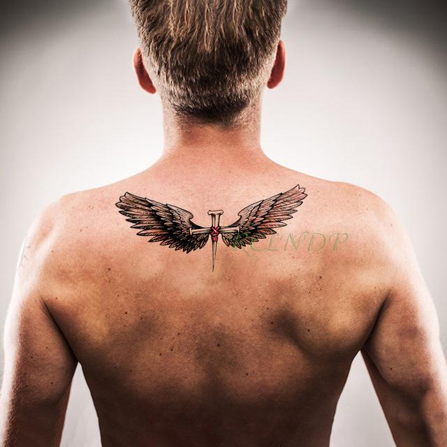 Waterproof Temporary Tattoo Sticker cool eagle wing man Fake Tatto Flash Tatoo Back leg Abdomen Arm tatouage for Girl Women Men