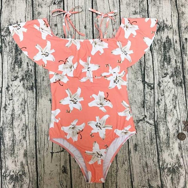 Ruffle Swimsuit Women 2019 One Piece Swimwear Female One-Piece Suits Bathing Suit Padded May Beachwear Swimming Suit For Women