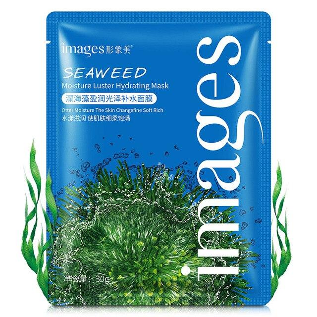 Images 1Pcs Seaweed extract Facial Mask Moisturizing Oil Control Blackhead Remover Wrapped Face Mask Care anti-aging Skin Care