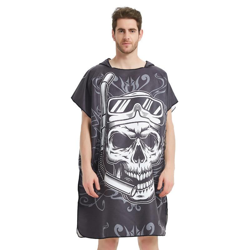 Black Graffiti Towel Women Man Bathrobe /Changing Robe Bath Towel Outdoor Hooded Beach Towel Poncho Bathrobe Swimsuit
