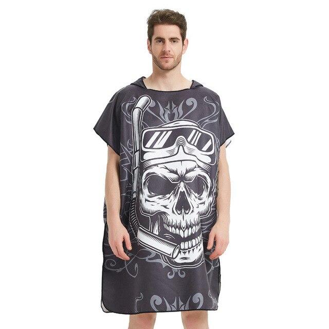 Black Graffiti Towel Women Man Bathrobe /Changing Robe Bath Towel Outdoor Hooded Beach Towel Poncho Bathrobe Swimsuit