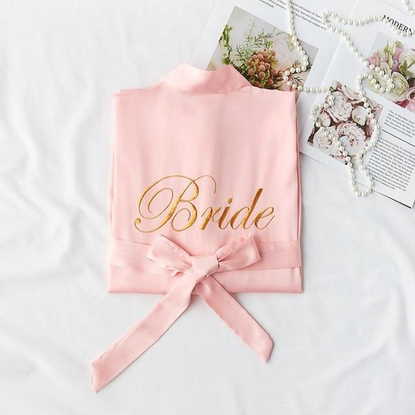 Women Rayon Embroidery Bride Bridesmaid Kimono Bathrobe Dress Sexy Mini Sleep Nightshirt Sleepwear Wedding Robes