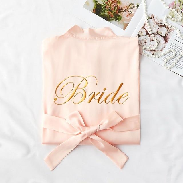 Women Rayon Embroidery Bride Bridesmaid Kimono Bathrobe Dress Sexy Mini Sleep Nightshirt Sleepwear Wedding Robes