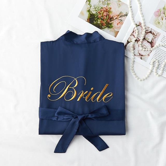 Women Rayon Embroidery Bride Bridesmaid Kimono Bathrobe Dress Sexy Mini Sleep Nightshirt Sleepwear Wedding Robes