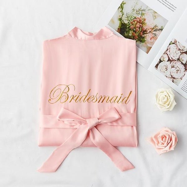 Women Rayon Embroidery Bride Bridesmaid Kimono Bathrobe Dress Sexy Mini Sleep Nightshirt Sleepwear Wedding Robes