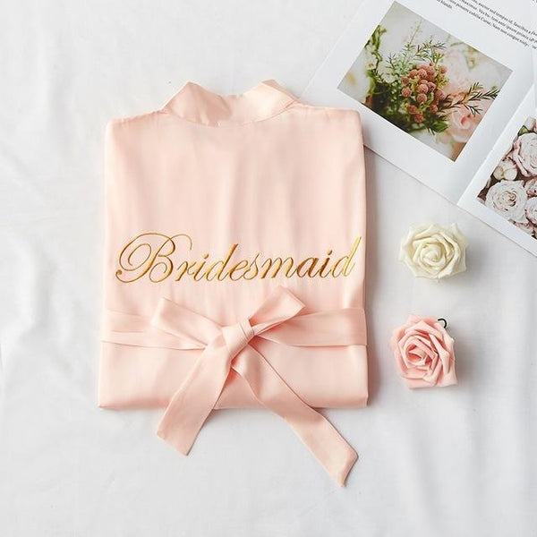 Women Rayon Embroidery Bride Bridesmaid Kimono Bathrobe Dress Sexy Mini Sleep Nightshirt Sleepwear Wedding Robes