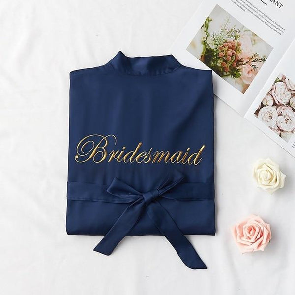 Women Rayon Embroidery Bride Bridesmaid Kimono Bathrobe Dress Sexy Mini Sleep Nightshirt Sleepwear Wedding Robes