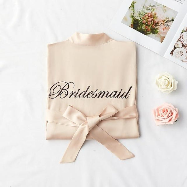 Women Rayon Embroidery Bride Bridesmaid Kimono Bathrobe Dress Sexy Mini Sleep Nightshirt Sleepwear Wedding Robes