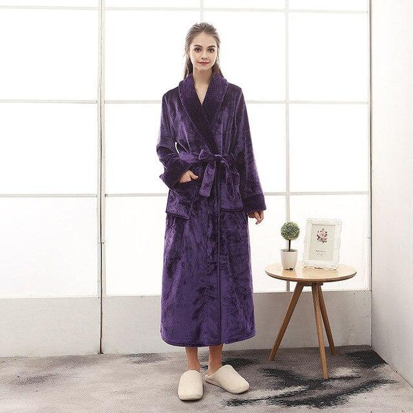 Men Women Terry String Bathrobe Autumn Winter Lovers Neutral Simple Home Loose Flannel Robes