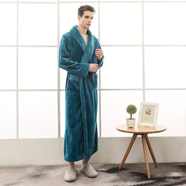 Men Women Terry String Bathrobe Autumn Winter Lovers Neutral Simple Home Loose Flannel Robes