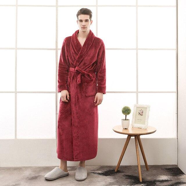 Men Women Terry String Bathrobe Autumn Winter Lovers Neutral Simple Home Loose Flannel Robes