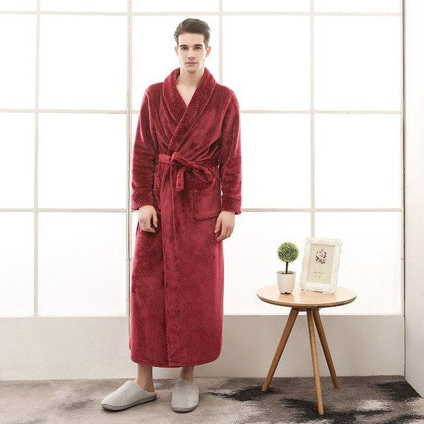 Men Women Terry String Bathrobe Autumn Winter Lovers Neutral Simple Home Loose Flannel Robes