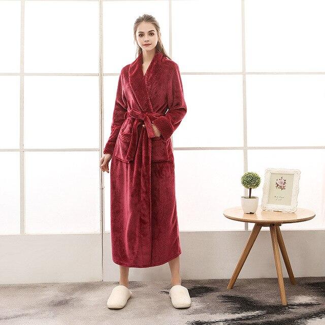 Men Women Terry String Bathrobe Autumn Winter Lovers Neutral Simple Home Loose Flannel Robes