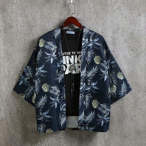 Japanese Kimono Men Bathrobe Print Dragon Sleepwear Big Size Man Long Sleeve Summer Robe 2019 Fashion Asian Harajuku Clothes