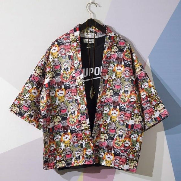 Japanese Kimono Men Bathrobe Print Dragon Sleepwear Big Size Man Long Sleeve Summer Robe 2019 Fashion Asian Harajuku Clothes