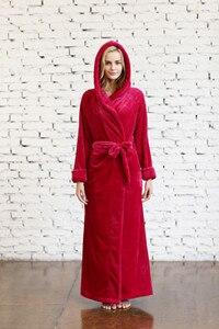 Men's  Long Robe Microfleece Flannel Ultra Long Floor Length Big Size Hooded Sleepwear Robes Bathrobe Lounge Wear Nightwear Gown