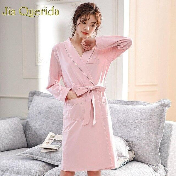 J&Q Bath Robe Male 2019 New 100% Cotton Robe Men Solid Mens Kimono Men and Women Matching Couple Bathrobes Bathing Gown Men Robe