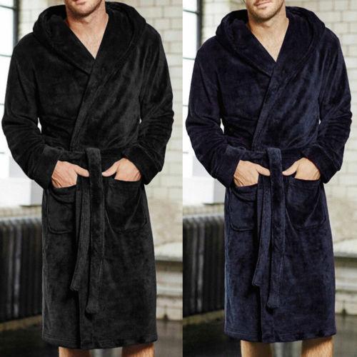 Winter Men's Winter Warm Robes Thick Lengthened Plush Shawl Bathrobe Kimono Home Clothes Long Sleeved Robe Coat peignoir homme