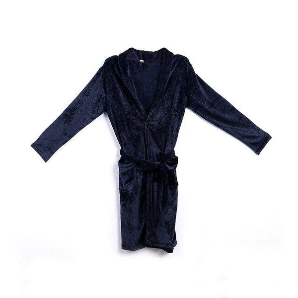 Winter Men's Winter Warm Robes Thick Lengthened Plush Shawl Bathrobe Kimono Home Clothes Long Sleeved Robe Coat peignoir homme