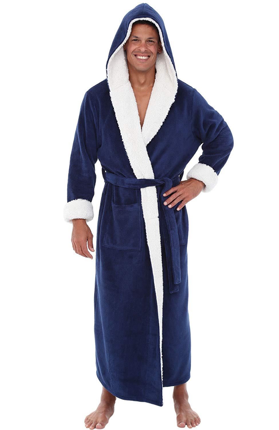 Men New  Robe Kimono Comfortable Coral Velvet Keep Warm And Soft Bathrobe Gown Sleepwear Loose Scarf Collar Solid Homewear