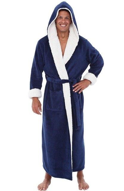 Men New  Robe Kimono Comfortable Coral Velvet Keep Warm And Soft Bathrobe Gown Sleepwear Loose Scarf Collar Solid Homewear