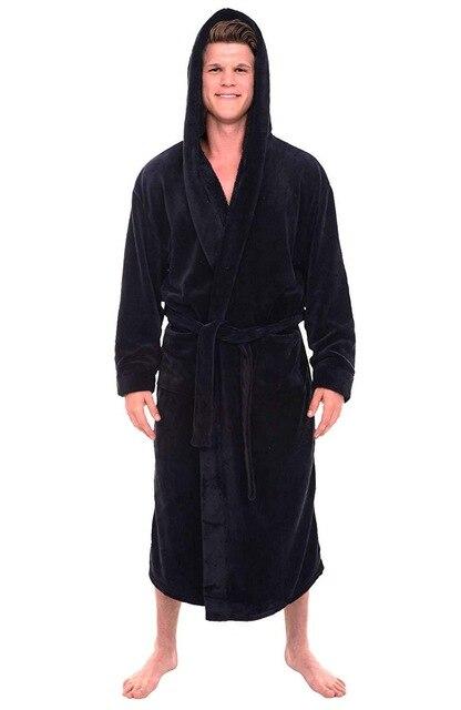 Men New  Robe Kimono Comfortable Coral Velvet Keep Warm And Soft Bathrobe Gown Sleepwear Loose Scarf Collar Solid Homewear