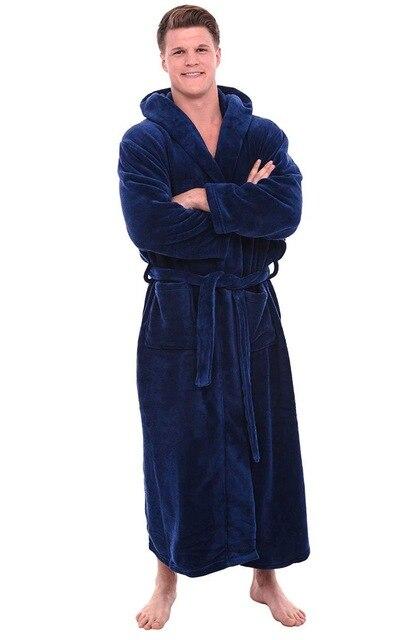 Men New  Robe Kimono Comfortable Coral Velvet Keep Warm And Soft Bathrobe Gown Sleepwear Loose Scarf Collar Solid Homewear