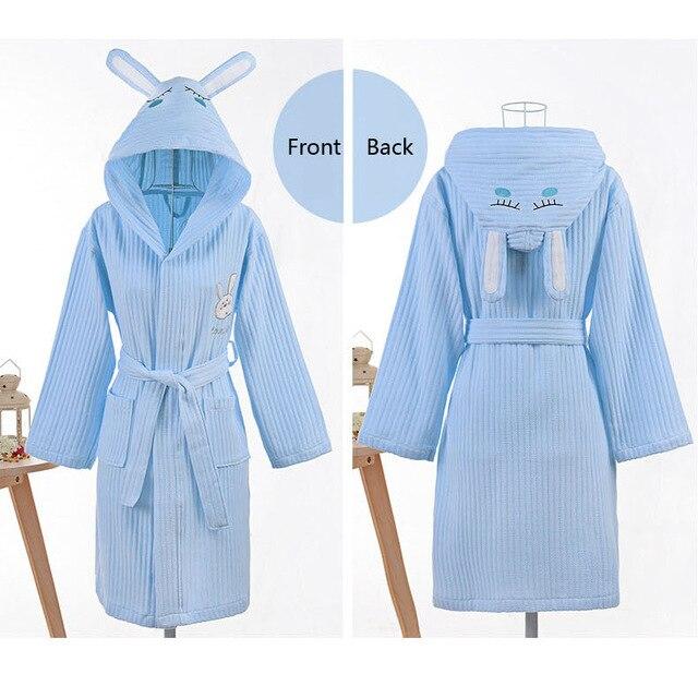 CAVME 2019 Summer Waffle Bathrobe Cotton Kimono Hotel Robe for Women Family Men's Sleepwear Hooded Nightgown V-Neck Plus Size