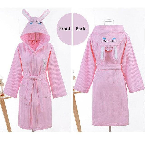 CAVME 2019 Summer Waffle Bathrobe Cotton Kimono Hotel Robe for Women Family Men's Sleepwear Hooded Nightgown V-Neck Plus Size