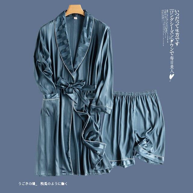 2019 summer long sleeve chinese men rayon robes gown male kimono bathrobe sleepwear nightwear pajamas