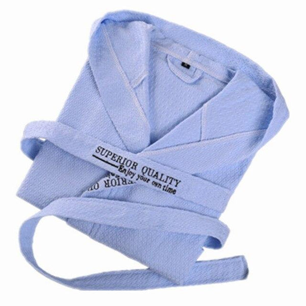 Men 100% Cotton Waffle Bathrobe Sleepwear Lovers Long Dressing Gown Kimono Robes Hooded Pajamas Sauna Clothes Water Absorption