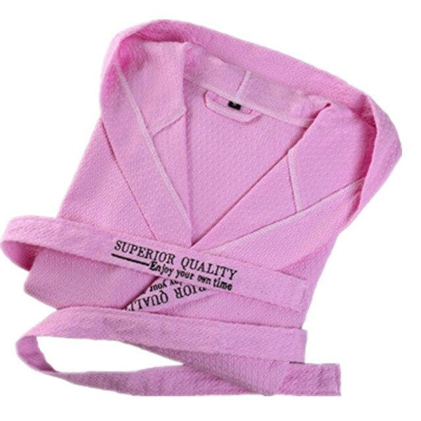 Men 100% Cotton Waffle Bathrobe Sleepwear Lovers Long Dressing Gown Kimono Robes Hooded Pajamas Sauna Clothes Water Absorption