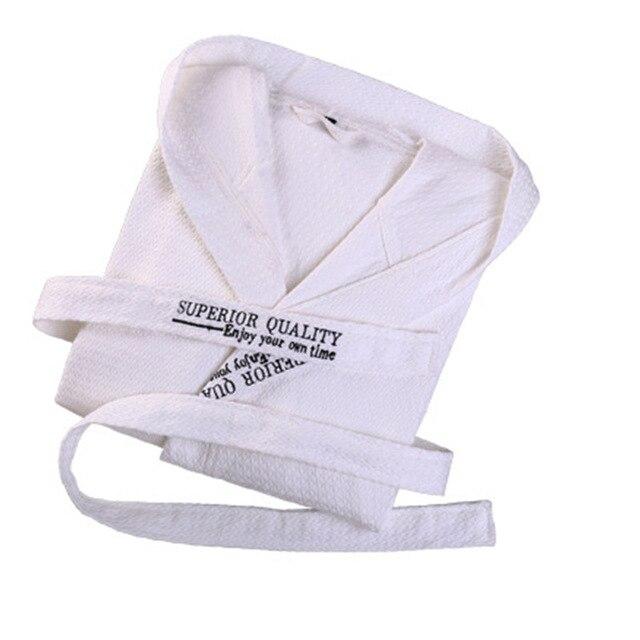 Men 100% Cotton Waffle Bathrobe Sleepwear Lovers Long Dressing Gown Kimono Robes Hooded Pajamas Sauna Clothes Water Absorption