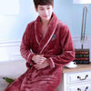 Bathrobe Men Winter Robe Plush Thick Flannel Long Sleeve Belt  Kimono Men's Casual Home Sleepwear 2019 Sexy Man Pyjamas