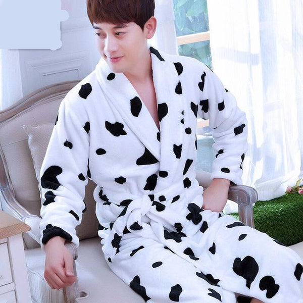 Bathrobe Men Winter Robe Plush Thick Flannel Long Sleeve Belt  Kimono Men's Casual Home Sleepwear 2019 Sexy Man Pyjamas