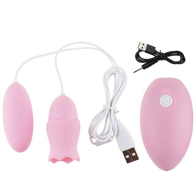Powerful Vaginal Ball Blowjob Orgasm Anal Massager Bullet Vibrator  G Spot Clitoral Tongue Licking Egg Sex Toys for Women Sexo