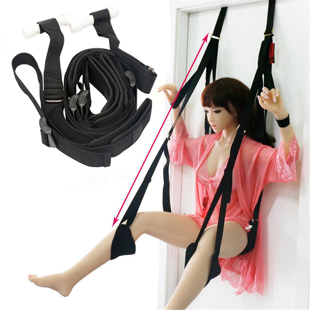 Hanging Sex Door Swing Chair Sex Furniture Bondage Restraints For Couple Flirt With Cushion Leg Pad Sex Love Aid Adult Game