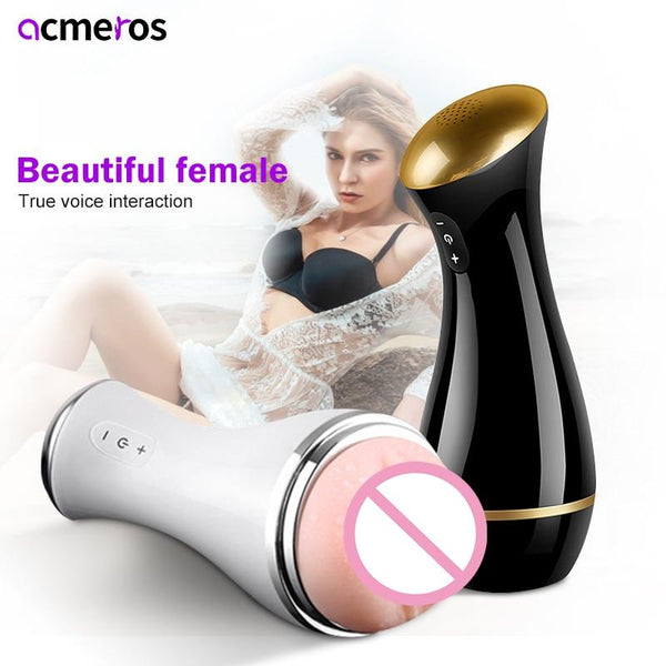 Electric Male Masturbator Cup Pocket Pussy Vibrator Sweet Interaction Blowjob Vagina Real Pussy Adult Erotic Sex Toys For Men