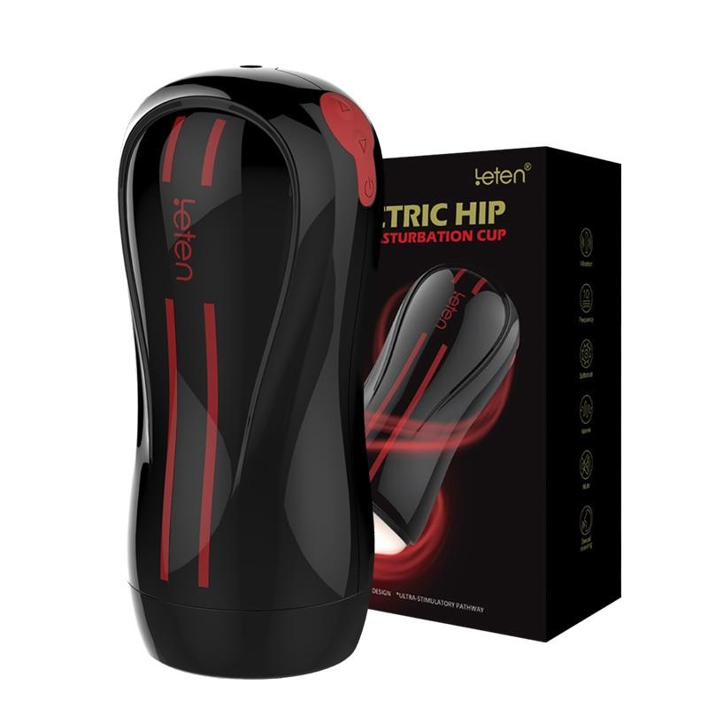 Leten Intelligent Interaction Male Masturbator Sex Toys for Men Electric Hip Dual Engine Vibrating Real Pussy Strong Sucker