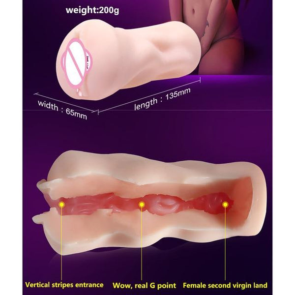 Silicone Male Masturbator Real Vagina  Anus Pocket Pussy Realistic Artificial Vagina Masturbador Cup Anal Sex Toys for Men Toy