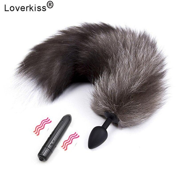 Silicone Butt Plug Anal Tail Real Fox Tail Sex Toys for Women Bullet Vibrator Nipple Clitoris Stimulator Dildo Anal Vibrator