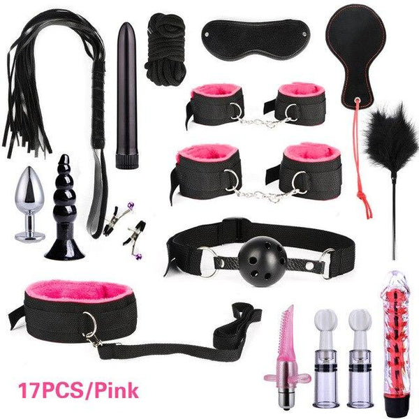 23pcs Sex Toys for Adult G-spot Vibrators Adult Game SM Bondage Restraint Adult toys Nylon Handcuffs Clit Stimulator Sex Shop