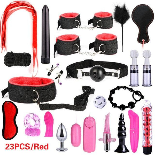 23pcs Sex Toys for Adult G-spot Vibrators Adult Game SM Bondage Restraint Adult toys Nylon Handcuffs Clit Stimulator Sex Shop