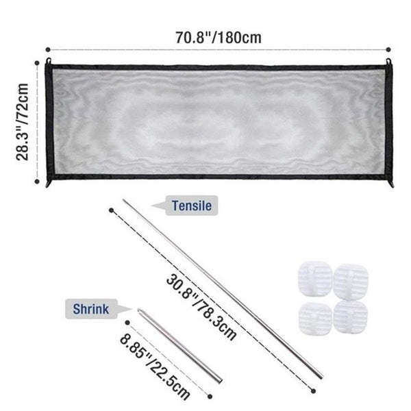 Foldable Cats Dogs Safety Protective Fence Pets Gate Mesh Black Isolation Net